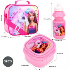 4160-2214: Barbie 3 Piece Lunch Set